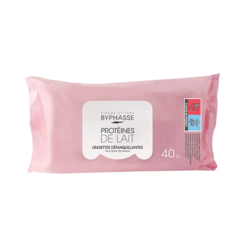 Byphasse - Toalhitas desmaquilhantes 40 unidades - Milk proteins