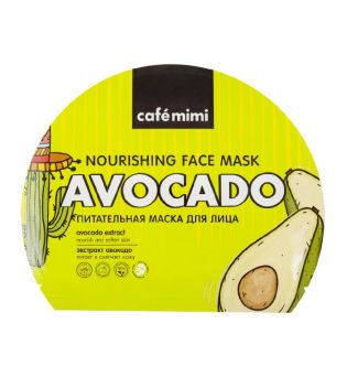 Café Mimi - Máscara Facial de Tecido Nutritivo - Abacate