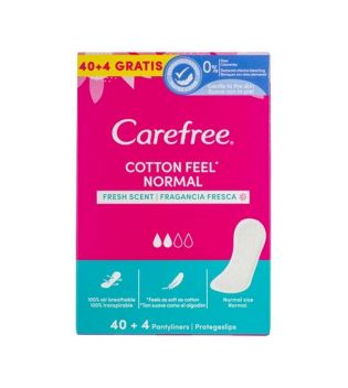 Carefree - Forros de calcinha com fragrância fresca Cotton Feel - 40+4 unidades