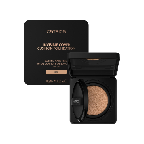 Catrice - *Glass Cloud* - Base de Maquiagem Invisible Cover Cushion Foundation - C027C