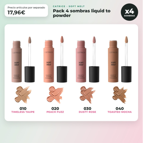 Catrice - Pack 4 sombras líquidas de líquido a pó Soft Melt