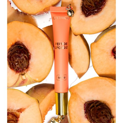 Catrice - *The Summer Edit* - Gloss Labial com Peptídeos FPS 25 - C03: Peach Iced Tea