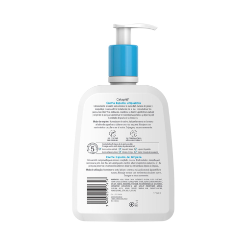 Cetaphil - Creme de Limpeza Facial Espuma para Pele Sensível, Normal a Seca - 473ml