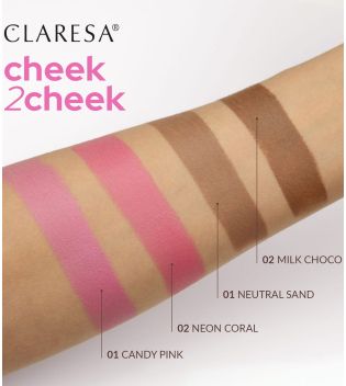 Claresa - Blush em bastão Cheek 2Cheek - 01: Candy Pink