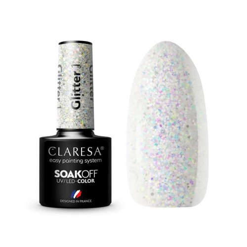 Claresa - Esmalte semipermanente Soak off - 01: Glitter