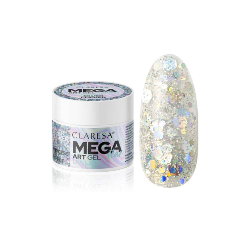 Claresa - Gel decorativo para unhas Megastar - Silver Flicker