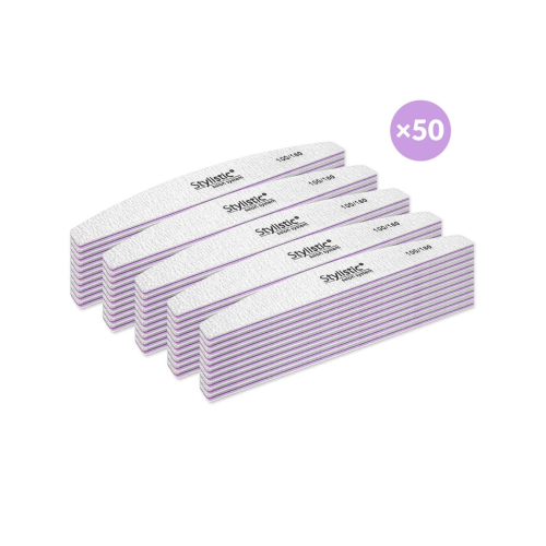 Claresa - Pack de 50 limas de unhas meia-lua 100/180