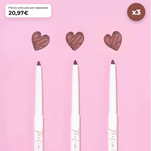 CORAZONA Pack 3 perfiladores Cinnamon Roll The Limit Lip Liner textura cremosa alta pigmentação acabamento mate formato automático vegan cruelty free