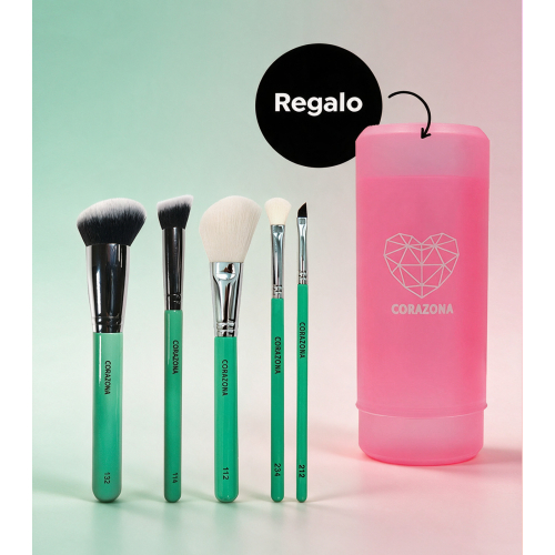 CORAZONA - Pack de pincéis essenciais + Canister de presente