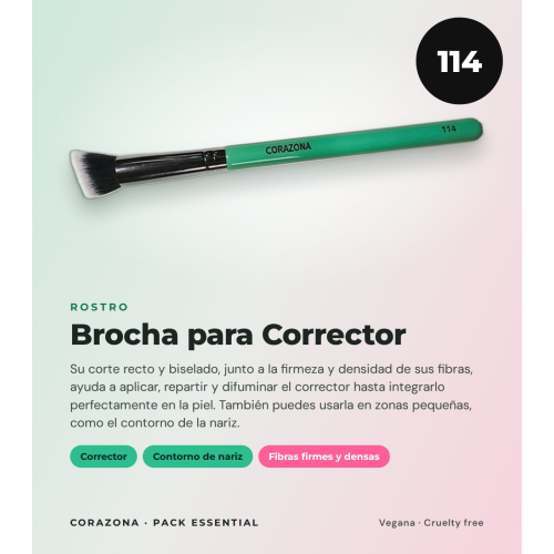 CORAZONA Pack de Pincéis Essenciais com 5 Ferramentas para Maquilhagem e Presente Copo Vegano e Cruelty Free