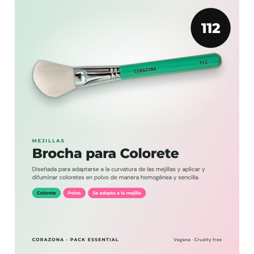 CORAZONA Pack de Pincéis Essenciais com 5 Ferramentas para Maquilhagem e Presente Copo Vegano e Cruelty Free