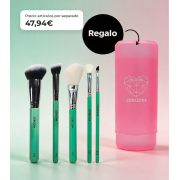 CORAZONA Pack de Pincéis Essenciais com 5 Ferramentas para Maquilhagem e Presente Copo Vegano e Cruelty Free