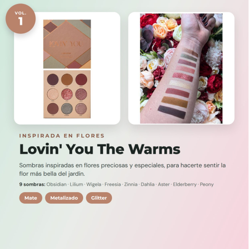 CORAZONA Pack de Paletas de Sombras Total Lovin' You 4 Paletas Veganas e Cruelty Free com 9 Sombras Cada Uma em Tons Mate Metalizados e Glitter