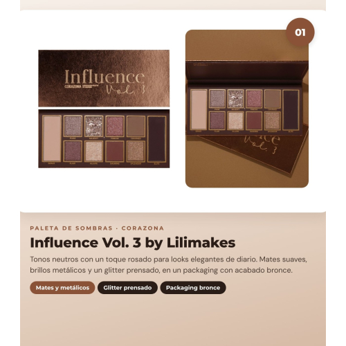 CORAZONA - Pacote Lilimakes - Influence Vol. 3 + Cinnamon Roll + Marsala Sunset + Pincel 230