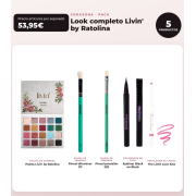 CORAZONA - Pack Look Completo Livin' by Ratolina - Paleta de Sombras + 2 Pincéis + Delineador + Perfilador de Lábios