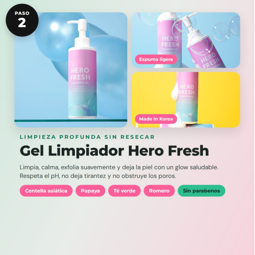 CORAZONA Pack Cuidados de Pele Dupla Limpeza - Bálsamo Heaven, Gel Hero Fresh e Disco Reutilizável para Pele Limpa e Fresca