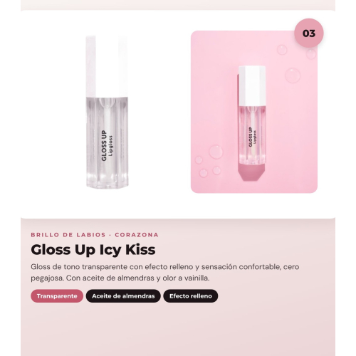 CORAZONA - Pack Trío Lábios com The Limit Cinnamon Roll, Pure Crystal Cocoa e Gloss Up Icy Kiss