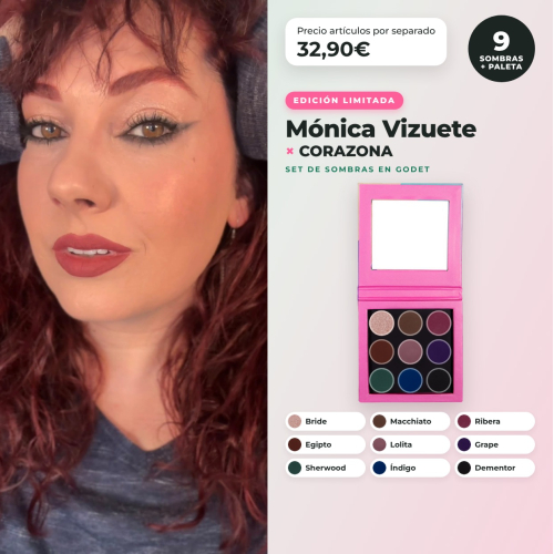 CORAZONA - Paleta de sombras personalizada Monica Vizuete