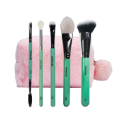 CORAZONA - Conjunto de edição limitada de 5 pincéis + bolsa de higiene Fluffy