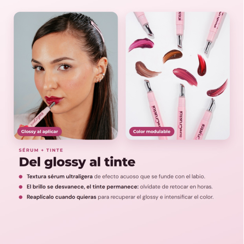 CORAZONA - Conjunto de Sérum Labial Tinto de Pure Crystal Edição Limitada - 6 Tintes Labiais Sérum com Aplicador Metálico Efeito Frio - Acabamento Glossy e Tinte de Longa Duração