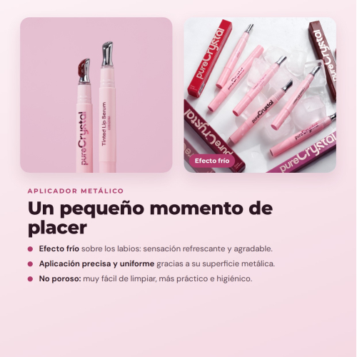 CORAZONA - Conjunto de Sérum Labial Tinto de Pure Crystal Edição Limitada - 6 Tintes Labiais Sérum com Aplicador Metálico Efeito Frio - Acabamento Glossy e Tinte de Longa Duração
