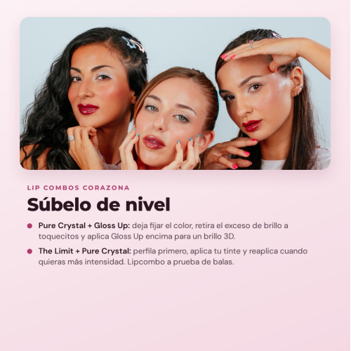 CORAZONA - Conjunto de Sérum Labial Tinto de Pure Crystal Edição Limitada - 6 Tintes Labiais Sérum com Aplicador Metálico Efeito Frio - Acabamento Glossy e Tinte de Longa Duração