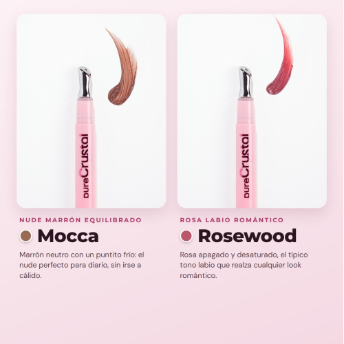 CORAZONA - Conjunto de Sérum Labial Tinto de Pure Crystal Edição Limitada - 6 Tintes Labiais Sérum com Aplicador Metálico Efeito Frio - Acabamento Glossy e Tinte de Longa Duração