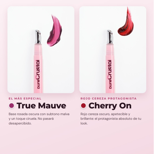 CORAZONA - Conjunto de Sérum Labial Tinto de Pure Crystal Edição Limitada - 6 Tintes Labiais Sérum com Aplicador Metálico Efeito Frio - Acabamento Glossy e Tinte de Longa Duração