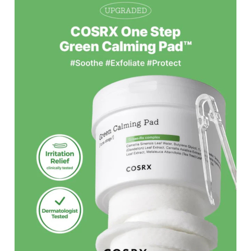 COSRX - Tônico facial calmante verde em formato pads