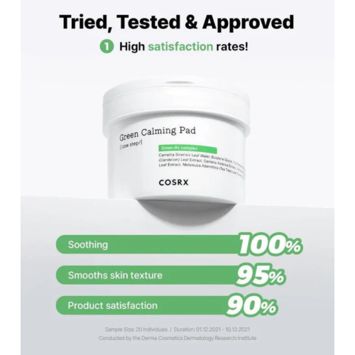 COSRX - Tônico facial calmante verde em formato pads