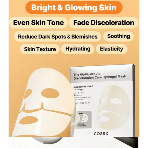 COSRX - Pacote com 3 Máscaras Faciais Iluminadoras The Alpha-Arbutin