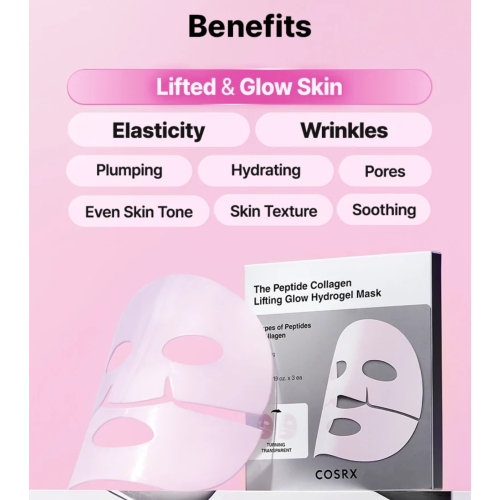 COSRX - Pacote com 3 máscaras faciais The Peptide Collagen Lifting Glow