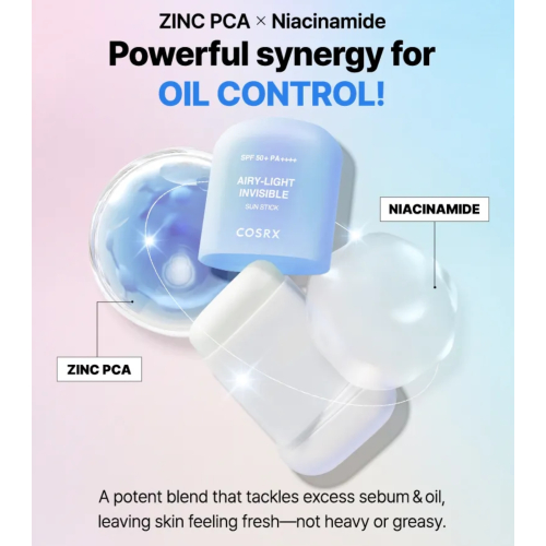 COSRX - Protetor solar facial em bastão Airy-Light Invisible SPF50 PA++++