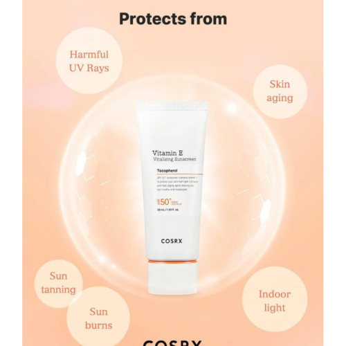 COSRX - Protetor solar facial FPS50+ Vitamin E Tocopherol