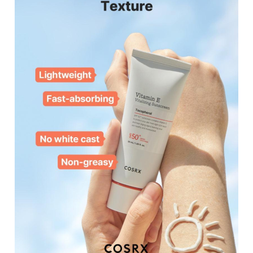 COSRX - Protetor solar facial FPS50+ Vitamin E Tocopherol
