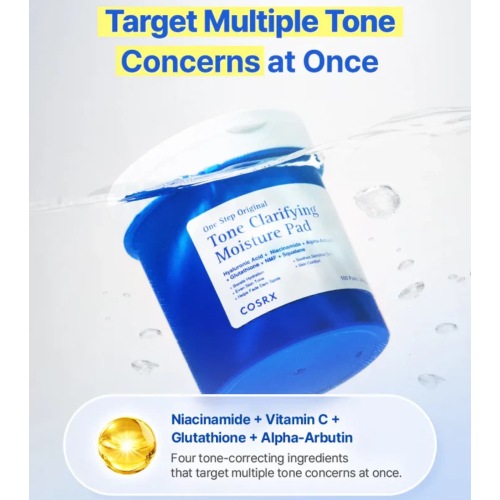 COSRX - Discos de tônico facial hidratante One Step Original Tone Clarifying
