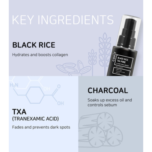 COXIR - Máscara Facial Purificante Black Rise Txa Pore