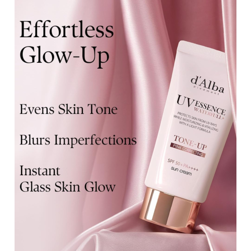 D'Alba - Protetor solar facial Tone-Up Pink Correcting SPF50+ PA++++
