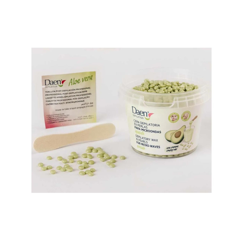 Daen - Pérolas de cera depilatória para micro-ondas - Abacate