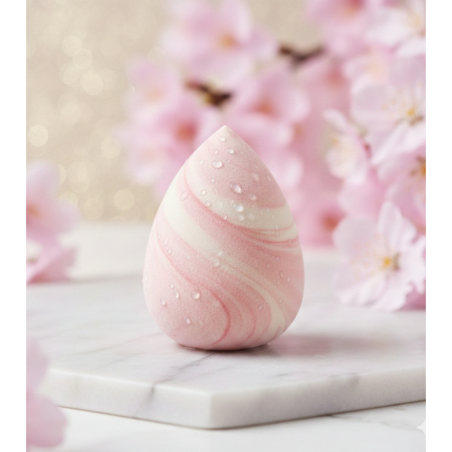 Diana Piriz Cosmetics - Esponja de Maquiagem Pink Sakura + Estojo Ventilado