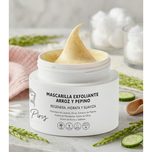 Diana Piriz Cosmetics - Máscara Esfoliante de Arroz e Pepino