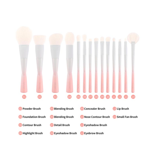 Docolor - Conjunto de pincéis para olhos Small Waist (14 peças)