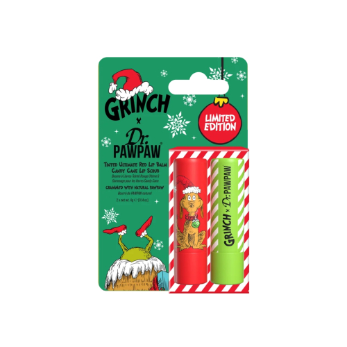 Dr. Paw Paw - *O Grinch* - Duo de Cuidados Labiais - Candy Cane Lip Scrub & Ultimate Red Balm