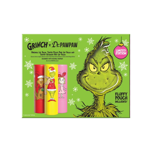 Dr. Paw Paw - *The Grinch* - Trio de protetores labiais - Original, Peach Pink & Ultimate Red
