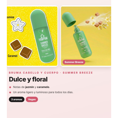 Dr. PAWPAW - Pack 3 Brumas Perfumadas para Cabelo e Corpo Tropical Haze, Beach Paradise e Summer Breeze