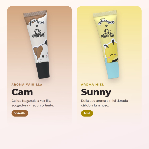 Dr. PAWPAW - Conjunto Completo de Squishmallows | 6 Bálsamos de Lábios Hidratantes com Aromas Inspirados em Personagens Adoráveis e Fórmula Enriquecida com Extracto de Papaya