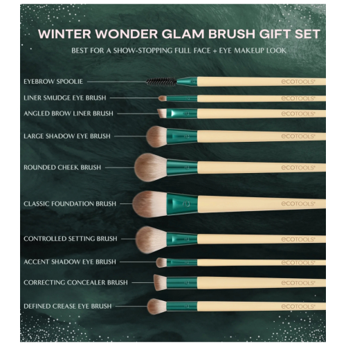 Ecotools - *Holidays* - Conjunto de 10 pincéis Winter Wonder Glam