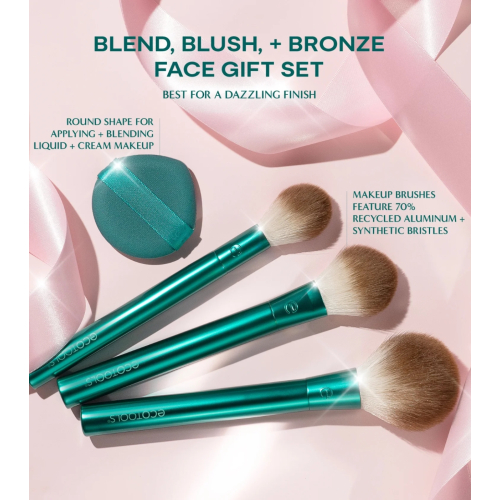 Ecotools - *Holidays* - Conjunto de pincéis Blend, Blush, + Bronze Face Set
