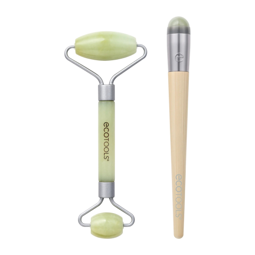 Ecotools - *Holidays* - Conjunto de rolo facial e rolo de contorno de olhos Jade Roller Duo