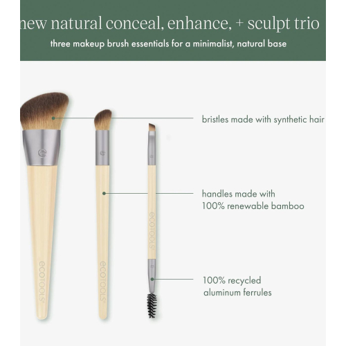 Ecotools - *New Natural* - Conjunto de pincéis Conceal, Enhance & Sculpt Trio